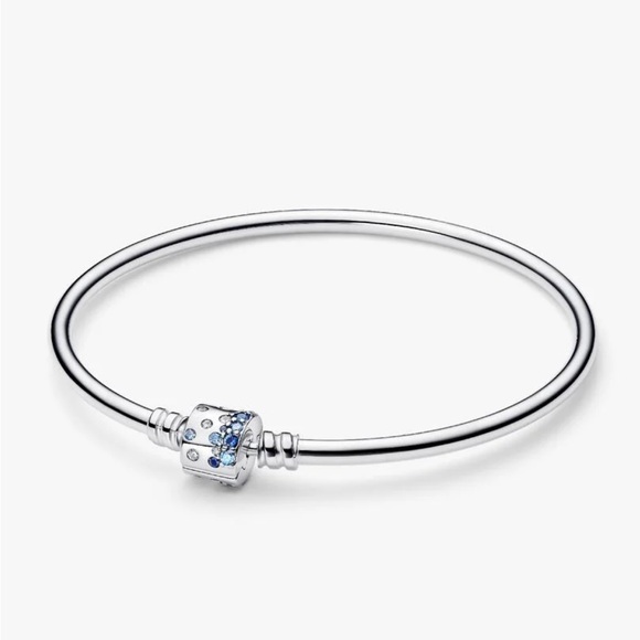 NWT Pandora Sparkling Barrel Clasp Bangle Charm Bracelet - Picture 3 of 11